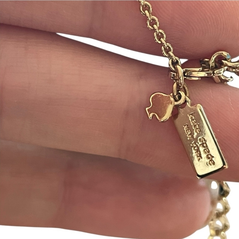 KATE SPADE Sailor's Knot Pave Pendant Gold-Tone Necklace - Picture 7 of 14